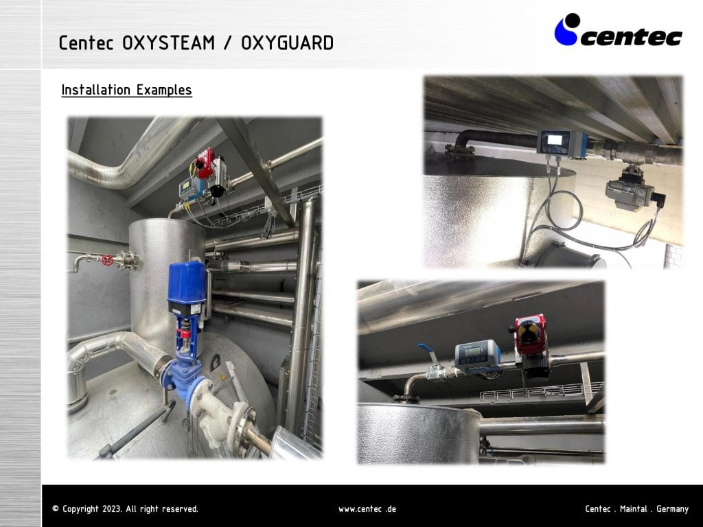 Dette billede illustrere Dampbesparende ”OxySteam” og ”OxyGuard fra Centec GmbH v. Mech-E ApS (Danmark)