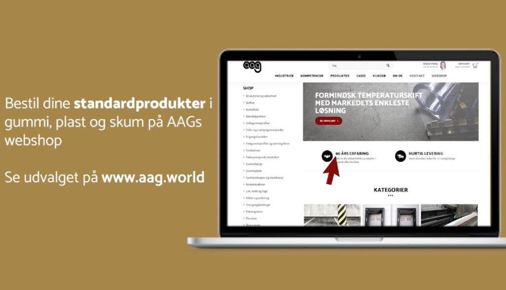Dette billede illustrere Standardprodukter i gummi, plast og skum på AAG webshop