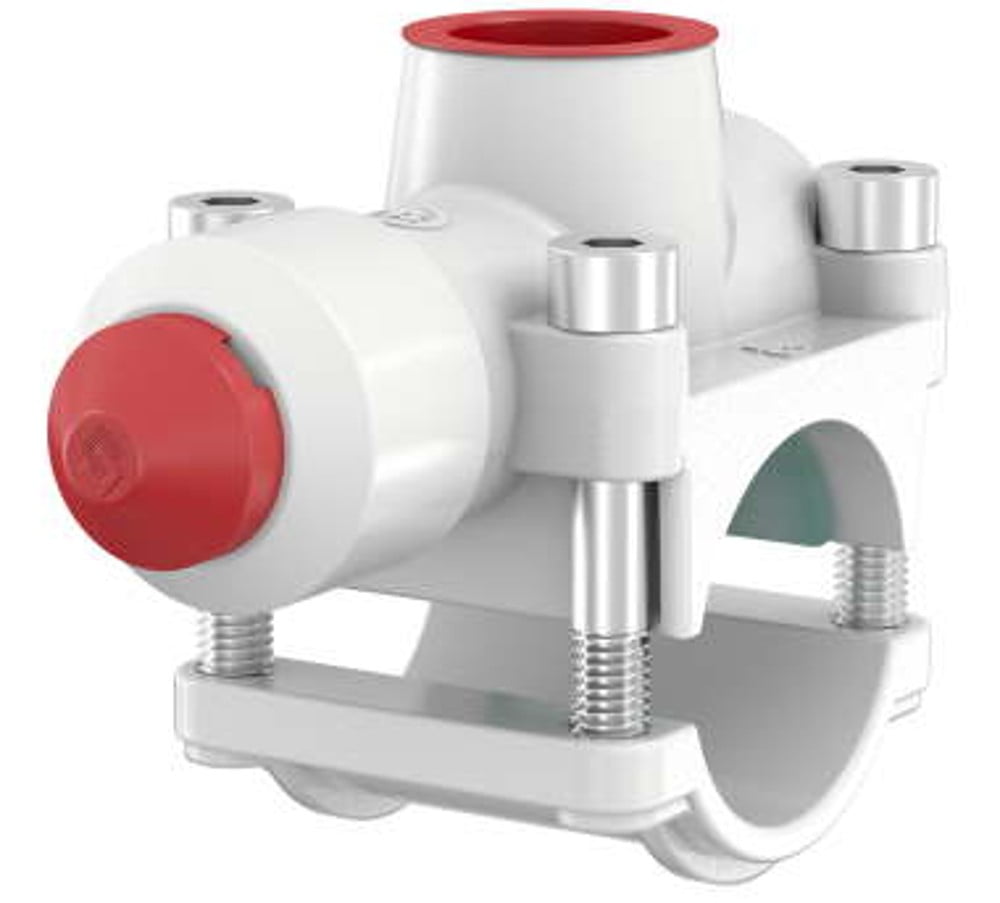 Dette billede illustrere T-Plus anboringer fra Flamco – Mens systemet fortsat er i drift