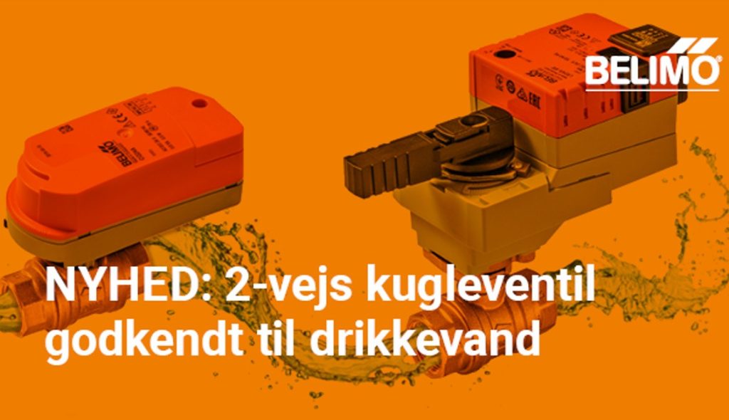 Dette billede illustrere Nyhed fra Belimo – 2-vejs kugleventil godkendt til drikkevand