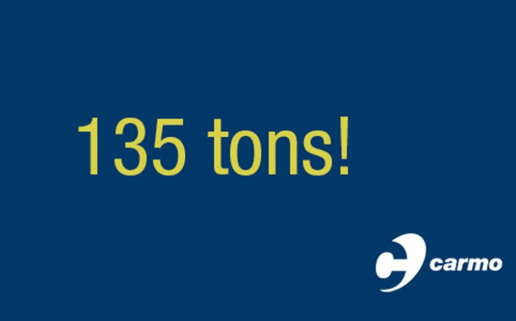Carmo har nu sorteret sit produktionsaffald i 2 år. Det har betydet, at vi i alt har reduceret miljøpåvirkningen med 135 tons udledt CO2.