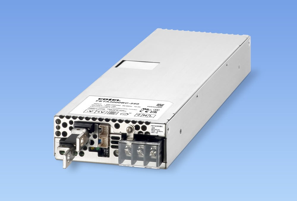 COSEL udvider sin 3000W lavprofil-strømforsyningsserie med en 250VDC-enhed