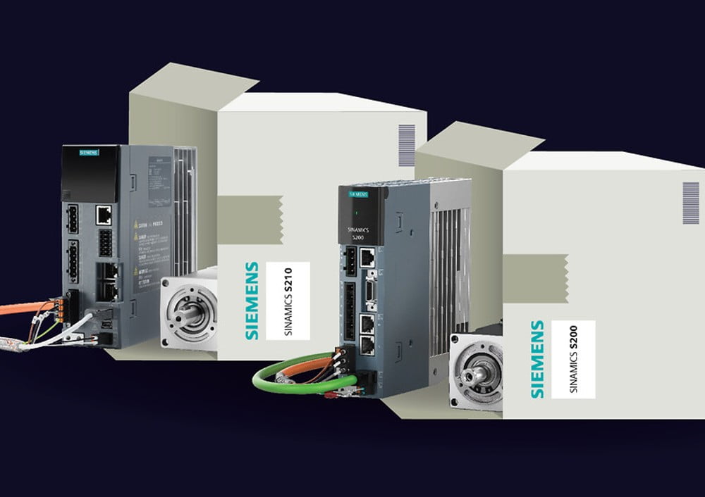 SINAMICS S200 standard servodrev og SINAMICS S210 midrange Servodrev tilbydes nu som startpakker.