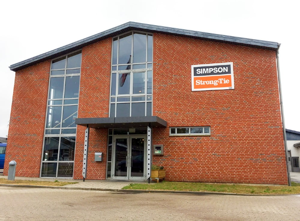 Billede 2: Inden flytningen Simpson Strong-Tie har holdt til i Boulstrup ved Odder, hvor de i 2001 opkøbte BMF Bygningsbeslag A/S.