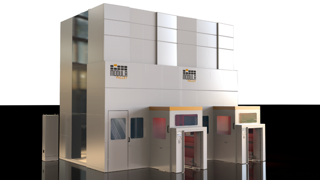 Dette billede illustrere Automatisk palleopbevaring i højden sparer tid og plads