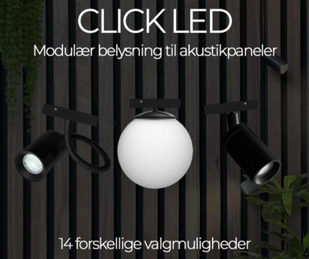 CLICK LED – Modulær belysning til akustikpaneler