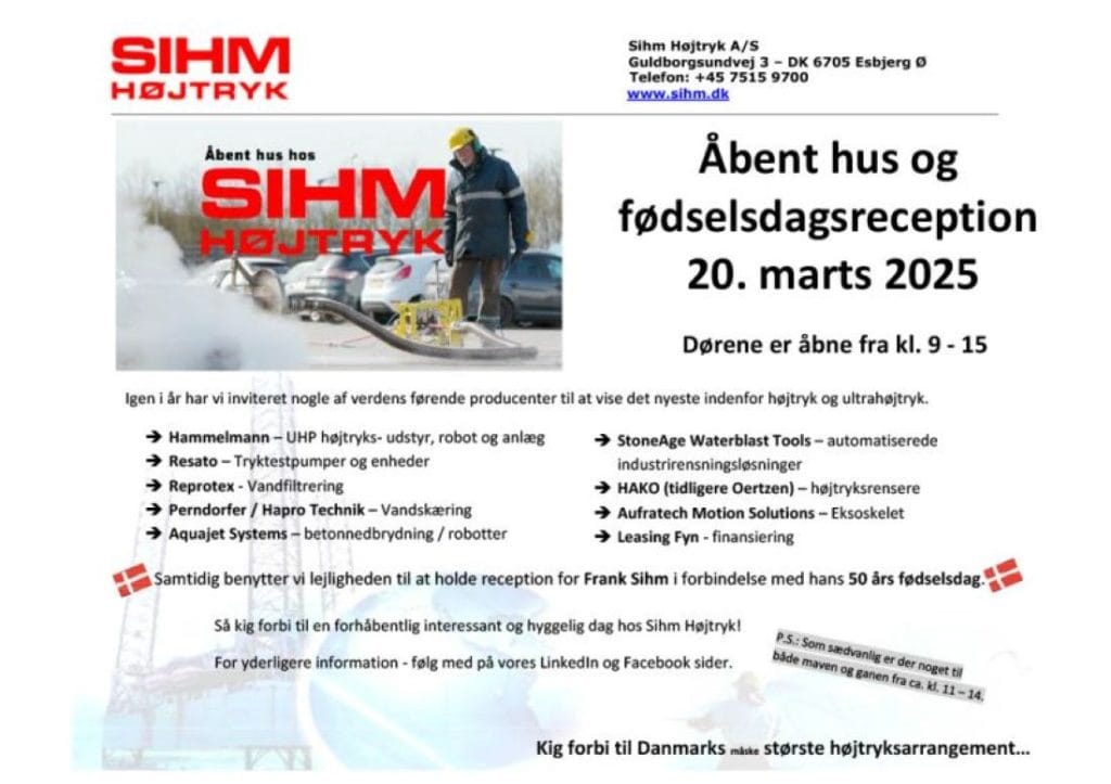 årets højtryksarrangement – Torsdag den 20 Marts 2025 hos SIHM A/S