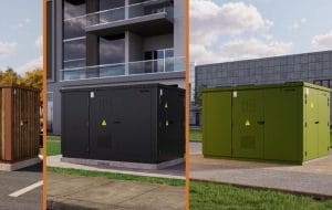 Følsgaards kompakte transformerstationer leveres fuldt monteret og tilpasses både teknisk og visuelt til dit projekt.