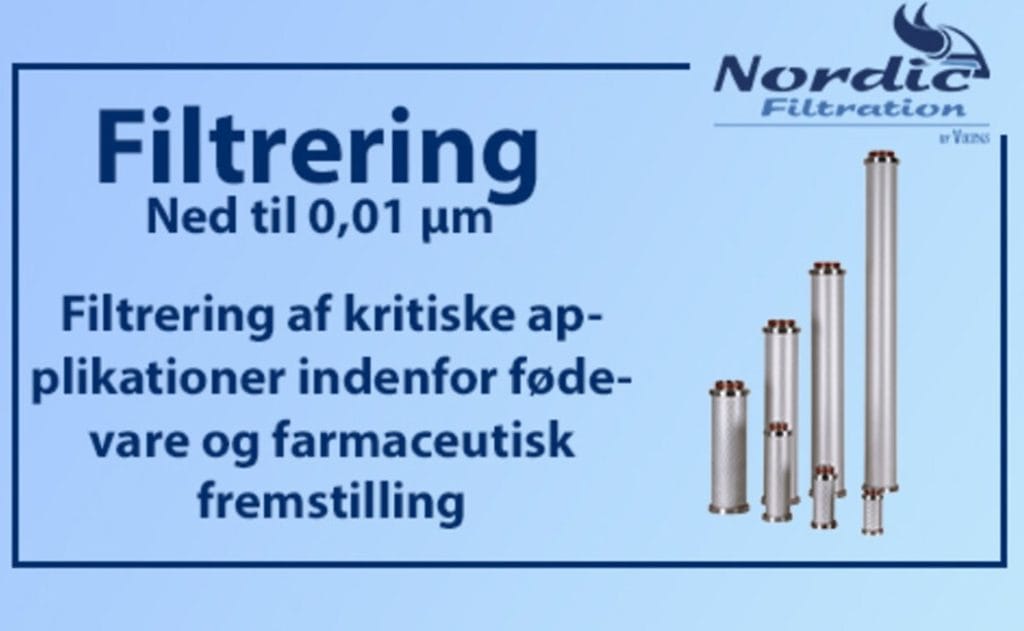 Filtre til fødevare- og medicinalproduktion fra Nordic Filtration