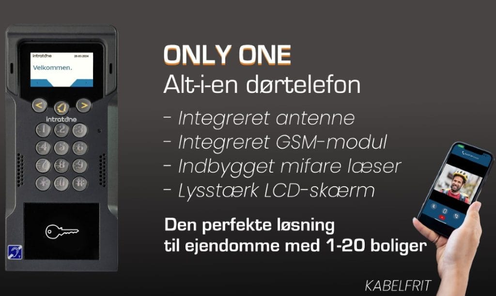 Komplet videodørtelefon til mindre ejendomme