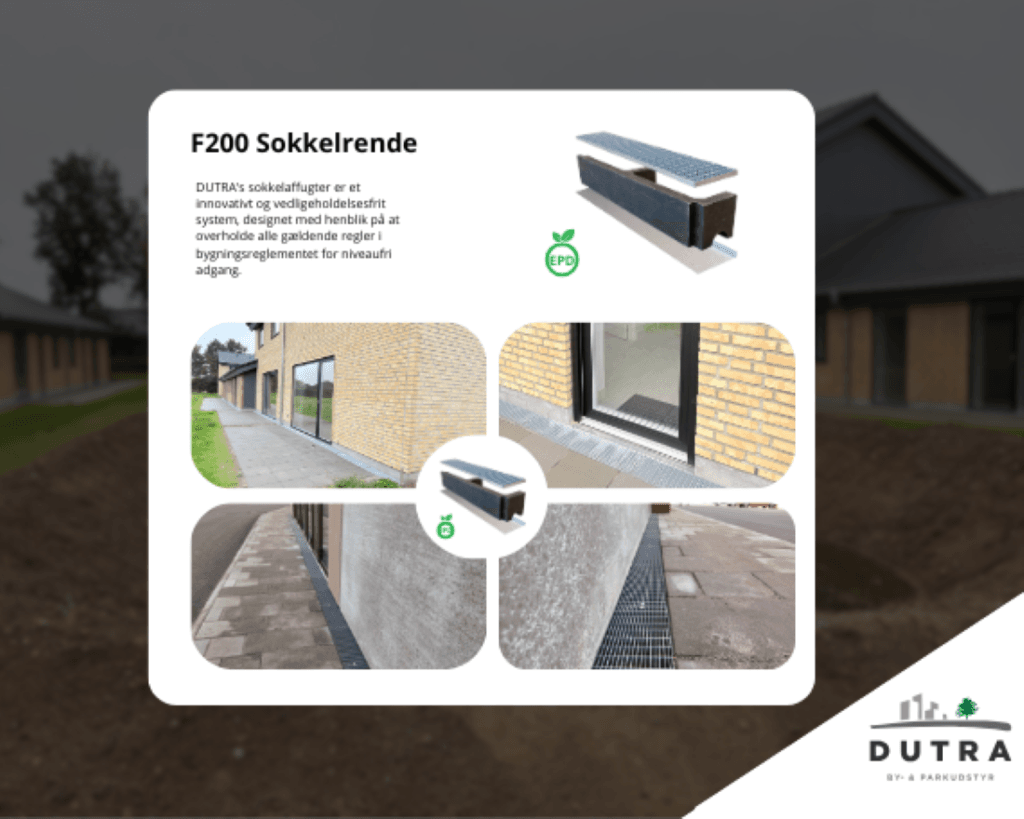 DUTRA Sokkelaffugter er udviklet til at sikre god afvanding og niveaufri adgang ved byggeri, hvor funktion, holdbarhed og detaljeniveau tæller.