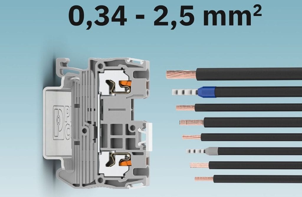 Med de nye XT 1,5 rækkeklemmer udvides Push-X produktprogrammet til at omfatte varianter til ledertværsnit fra 0,34 til 2,5 mm² uden tylle.