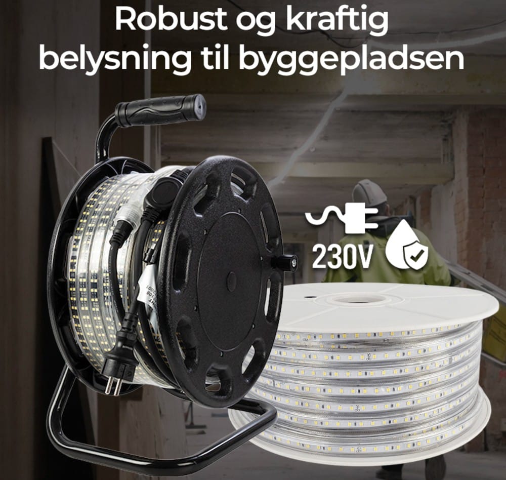 230V LED bånd til byggeplads