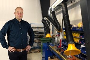 Geovent Compact arm – effektiv punktudsugning, hvor pladsen er begrænset