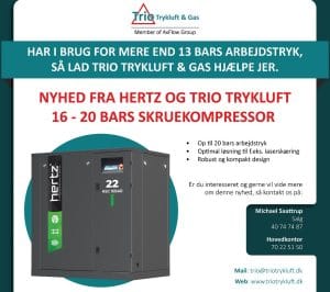 Har i brug for mere end 13 bars arbejdstryk?