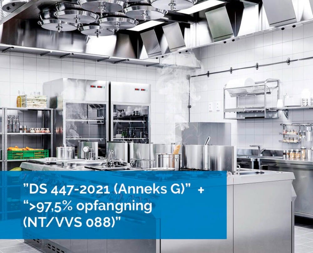 Vidste du at storkøkkenemhætter fra Lindab lever op til DS 447-2021 (Anneks G)?