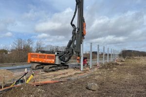 CG Jensen påbegynder opsætning af støjskærme langs E20 Vestmotorvejen i Sorø