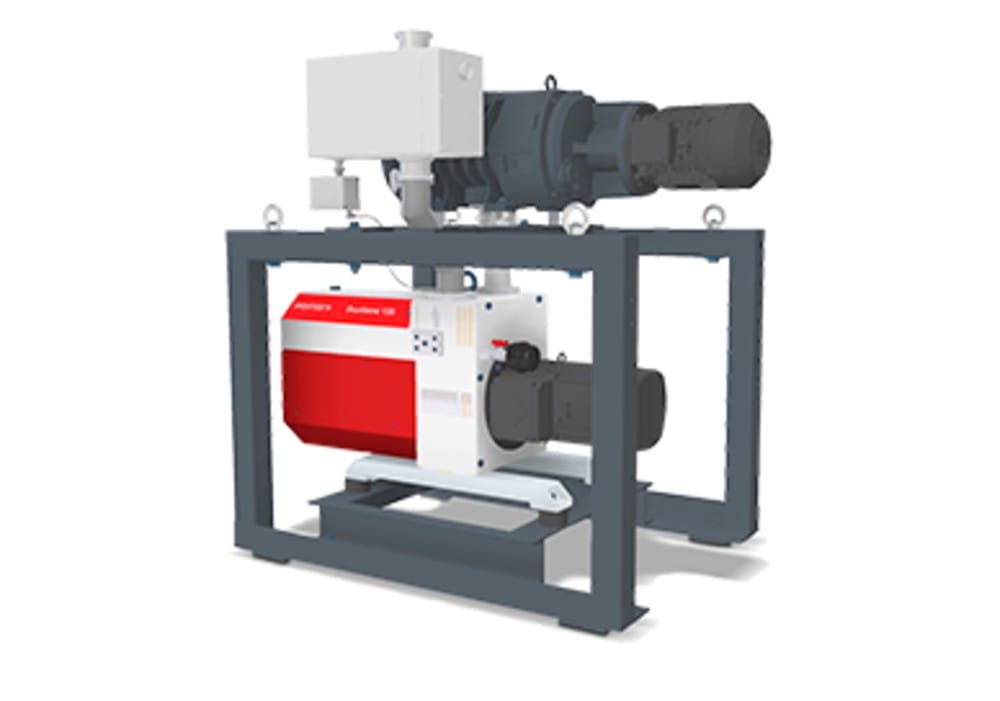 Den nye COMBI WVD-vakuum booster enhed er en udvidelse af den eksisterende COMBI-serie og består af en PANDA vakuum booster og en DuoVane to-trins oliesmurt lamelvakuumpumpe. Foto: Pfeiffer Vacuum+Fab Solutions.