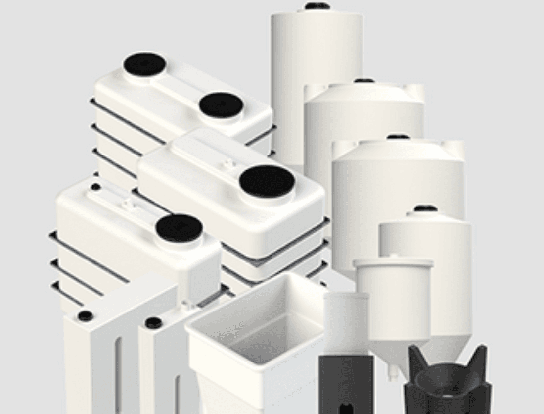 Rotationsstøbning er en omkostningseffektiv fremstillingsteknik, hvor vi støber plastprodukter i en støbeform af stål eller aluminium.