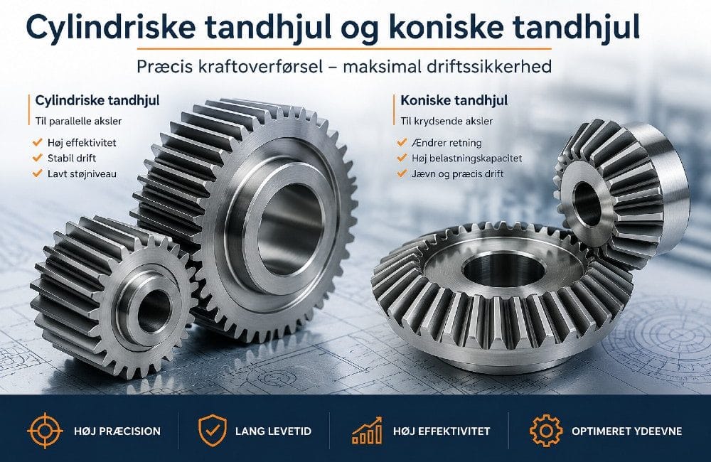 Cylindriske tandhjul og koniske tandhjul