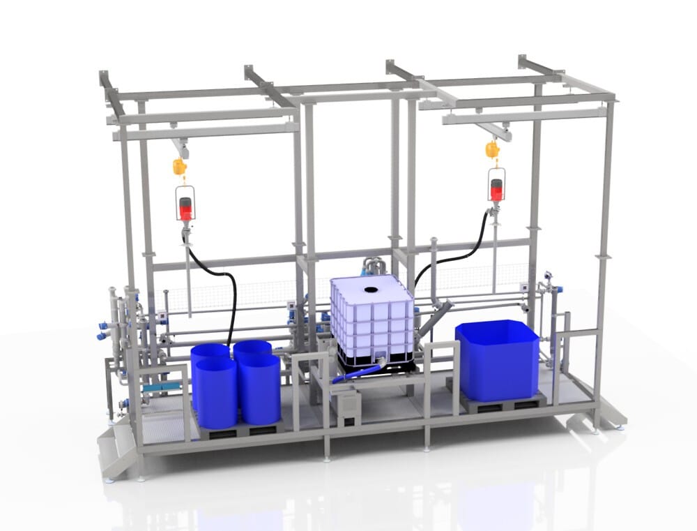 FlowTech udvikler Drum Emptying Stations, der gør det muligt at dosere fra flere beholdningstyper i én samlet løsning – med fokus på fleksibilitet og effektive arbejdsgange.