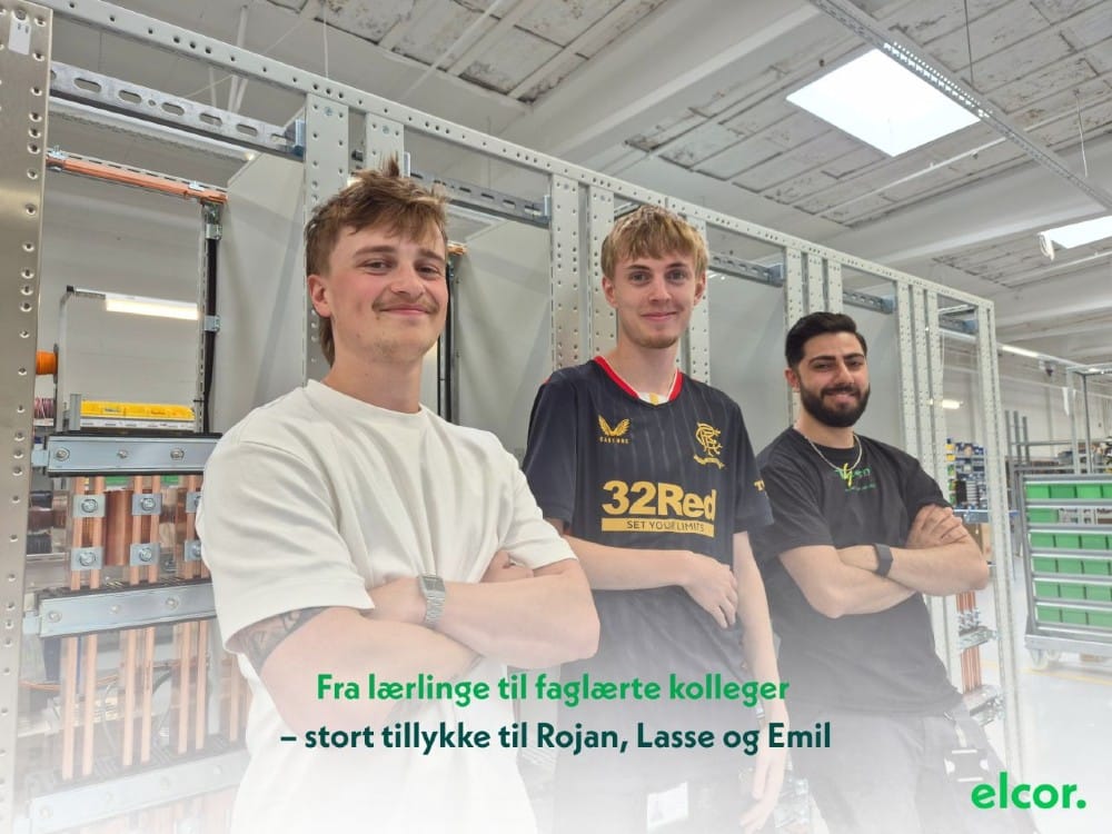 Fra lærlinge til faglærte kolleger – stort tillykke til Rojan, Lasse og Emil