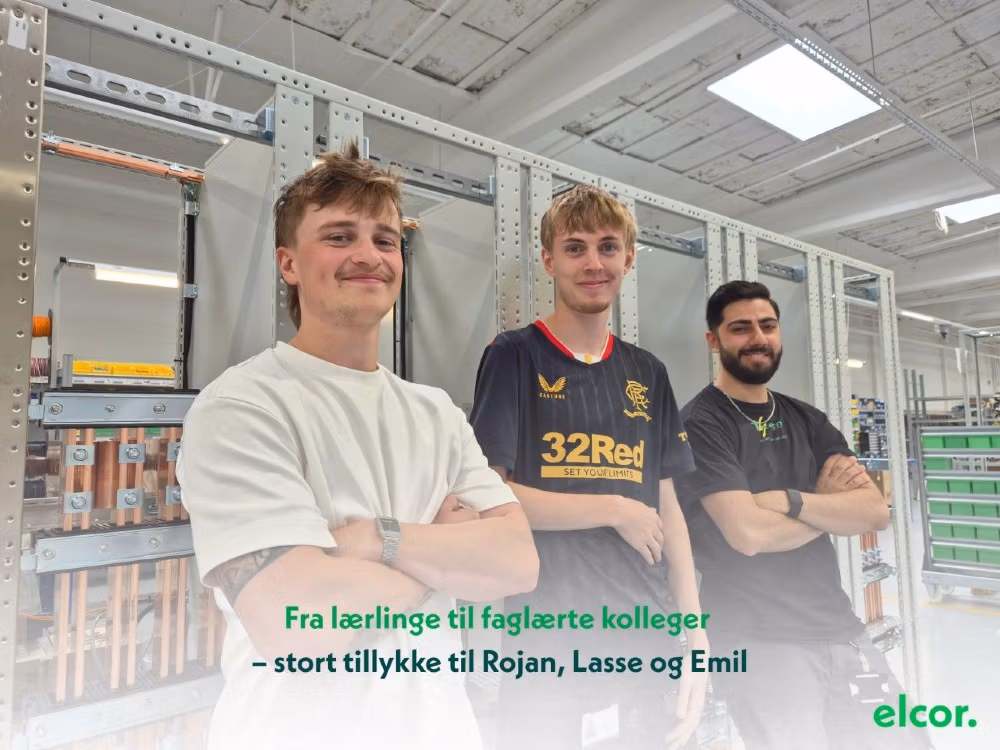 Fra lærlinge til faglærte kolleger – stort tillykke til Rojan, Lasse og Emil