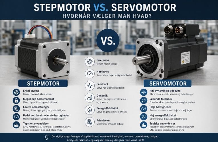 Stepmotor vs. servomotor