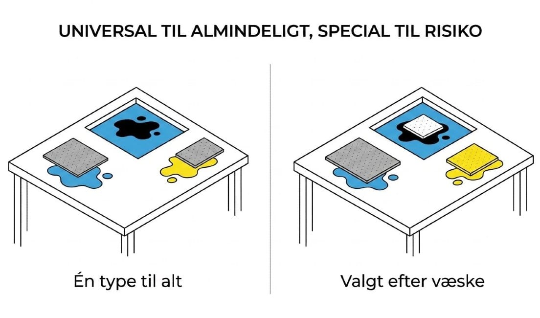 Universalabsorbenter: hvornår bruger man dem?