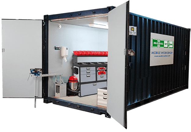 Modul-Systems containerløsninger kombinerer vores indretningssystemer med forskellige typer containere, så de passer til dine særlige behov.