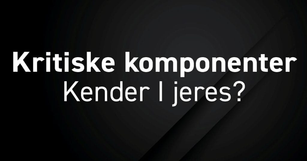 En relativt simpel komponent kan være nok til at stoppe en hel produktion. Derfor er det værd at vide, hvor anlæggets kritiske punkter faktisk ligger.