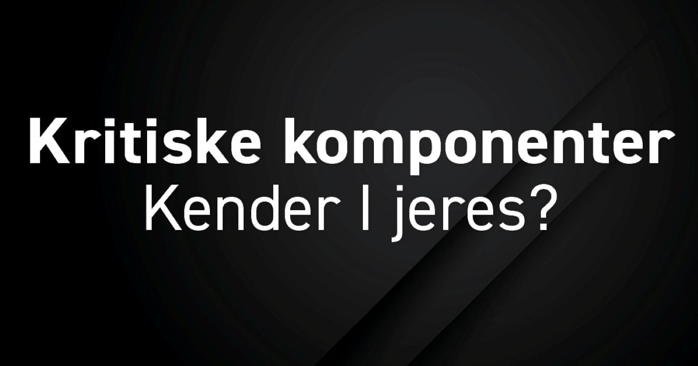 En relativt simpel komponent kan være nok til at stoppe en hel produktion. Derfor er det værd at vide, hvor anlæggets kritiske punkter faktisk ligger.