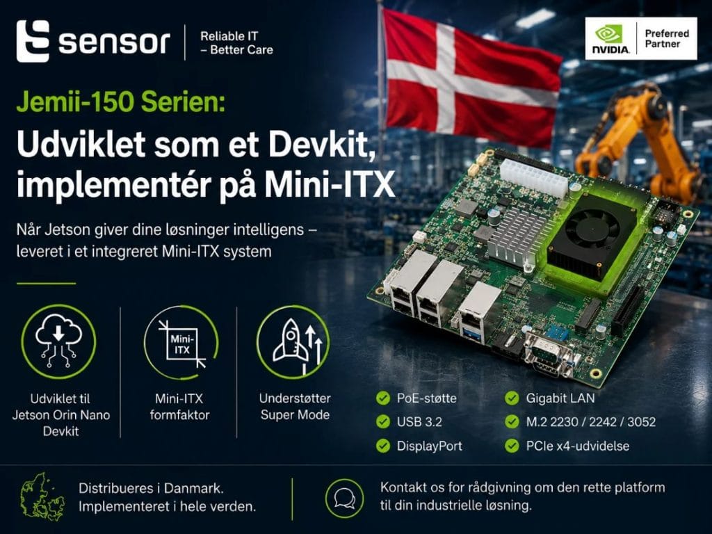 Mange udviklingsprojekter begynder med et NVIDIA® Jetson udviklingssæt.