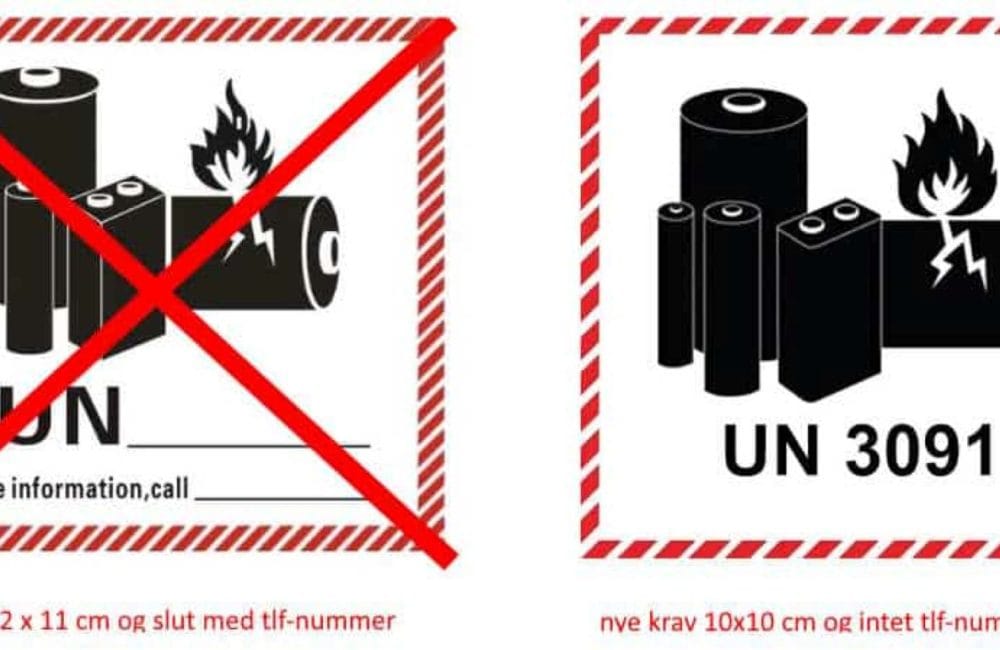 Lithium-batterimærket ændres: Brug mærket uden telefonnummer fra 1. januar 2027