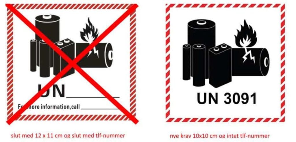 Lithium-batterimærket ændres: Brug mærket uden telefonnummer fra 1. januar 2027
