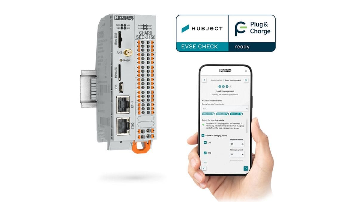 AC ladecontrolleren Charx control modular har nye funktioner: automatisk godkendelse iht. ISO 15118-2 og konfiguration via app
