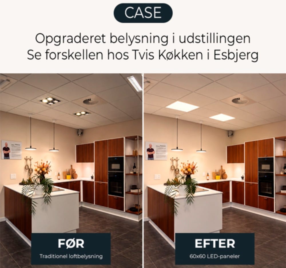 Opgraderet belysning hos Tvis køkken