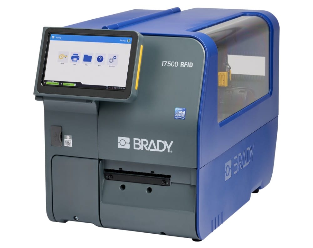 Bradys i7500 printer og koder den første RFID-label korrekt, eliminerer kalibreringsspild og automatiserer samtidig opsætning og kodningsverificering af UHF RFID-labels.