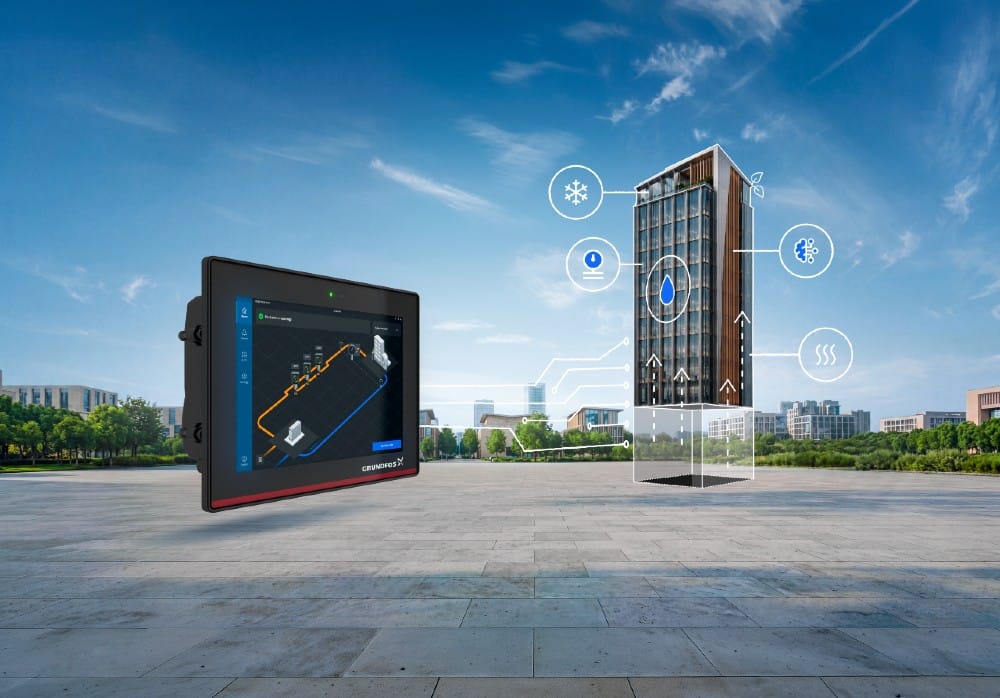 Grundfos udvider den intelligente styringsplatform GENIECON til også at omfatte HVAC-applikationer. Dermed kan flere af bygningens centrale pumpesystemer styres og overvåges fra én fælles platform.