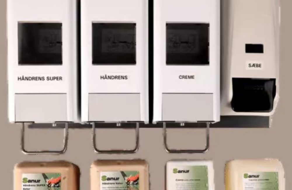 Vi tilpasser håndrensekit til jeres behov, 2, 3 eller 4 dispensere, med håndrens og/eller sæbe og creme.