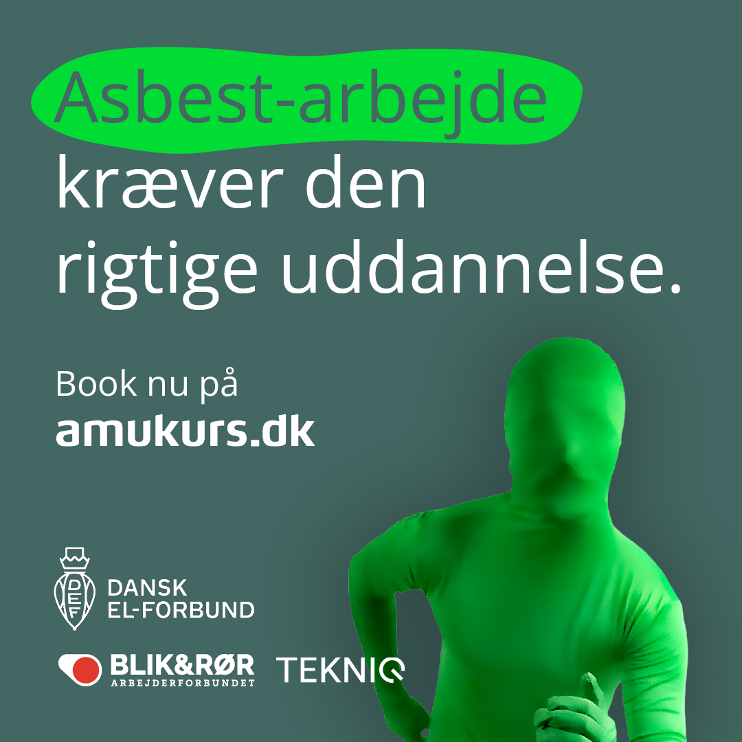 Elektrikere og vvs’ere får nu adgang til et nyt brancherettet asbestkursus med materiale, der er udviklet af Efteruddannelsesudvalget for tekniske installationer og energi (ETIE) - der består af repræsentanter fra Blik- og Rørarbejderforbundet, Dansk El-Forbund og TEKNIQ. 