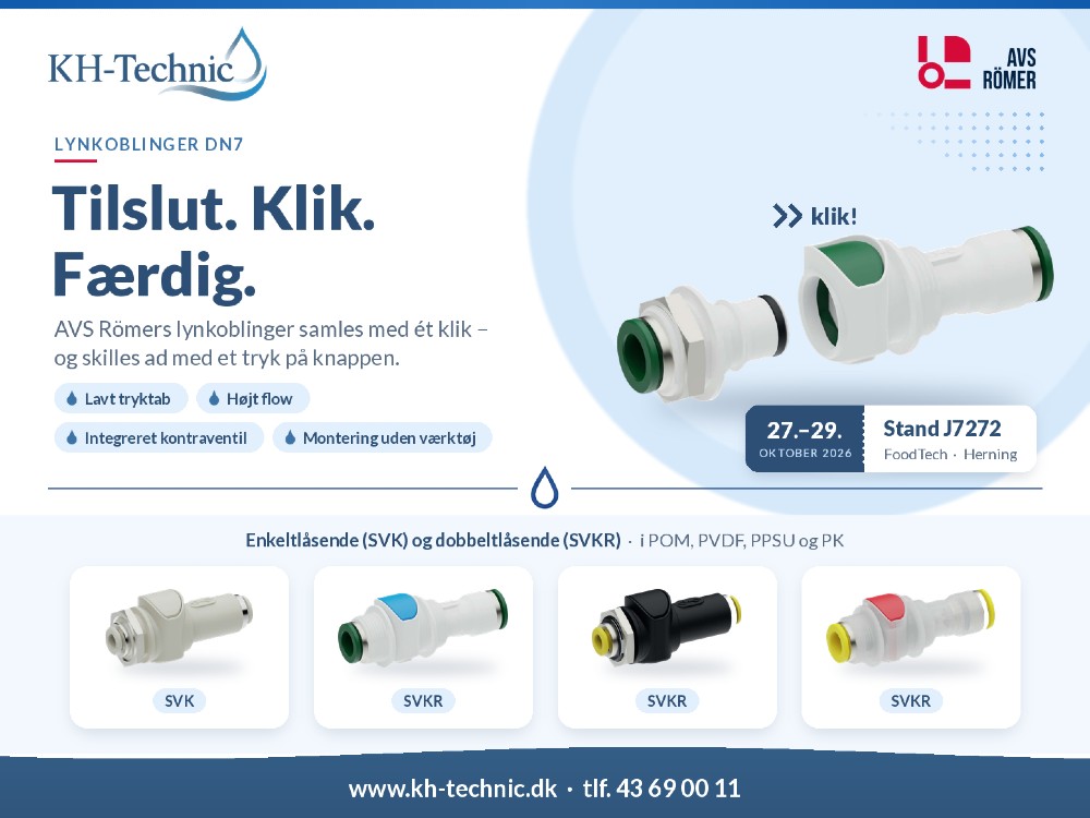 Ét klik, nul spild: Ny DN7-lynkobling klar til fødevarer og HPC-køling