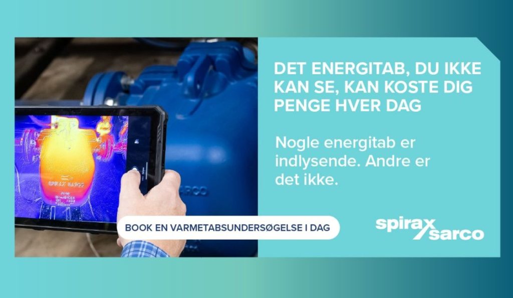Spirax Sarco - Skjulte varmetab som følge af manglende, beskadiget eller ineffektiv isolering kan øge energiforbruget, driftsomkostningerne og CO₂-udledningen. Udfordringen er, at disse tab ofte er usynlige.